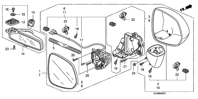 2008 Honda Fit 5 Door BASE KA 5MT Mirror (Electric Remote Control) Diagram