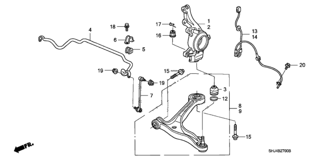 2006 Honda Odyssey Arm, Left Front (Lower) Diagram for 51360-SHJ-A01