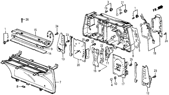1985 Honda Civic Meter Components (Denso) Diagram