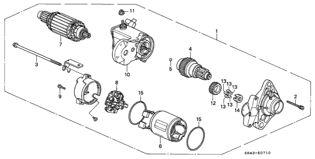 2001 Honda Accord Starter Motor (Denso) (L4) Diagram