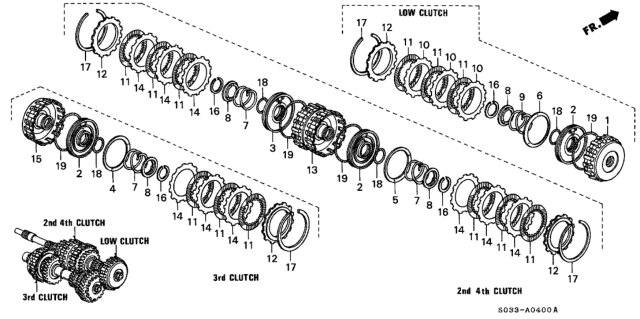 1997 Honda Civic AT Clutch Diagram