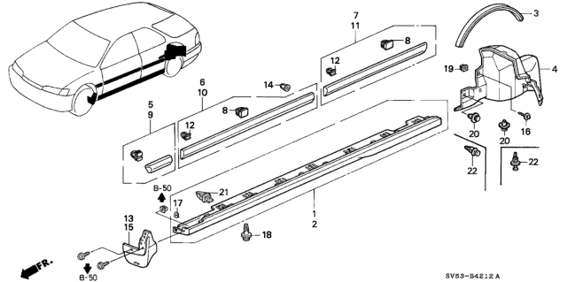 1997 Honda Accord Cover, Fuel Pipe Diagram for 74559-SV5-A00
