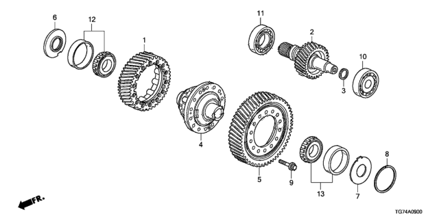 2020 Honda Pilot AT Differential (6AT) Diagram