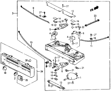1987 Honda Civic 5 Door 4WD KA 5MT Heater Lever Diagram