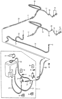 1982 Honda Accord Washer, Windshield Diagram for 38510-SA5-912