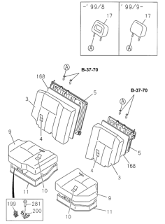 1998 Honda Passport Cover Assembly, Left Rear Cushion Diagram for 8-97159-724-0