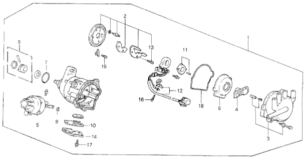 1989 Honda Prelude Distributor (TEC) Diagram