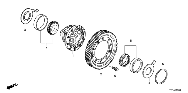 2012 Honda Accord AT Differential (L4) Diagram