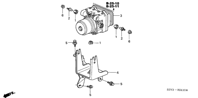 2000 Honda Insight ABS Modulator Diagram