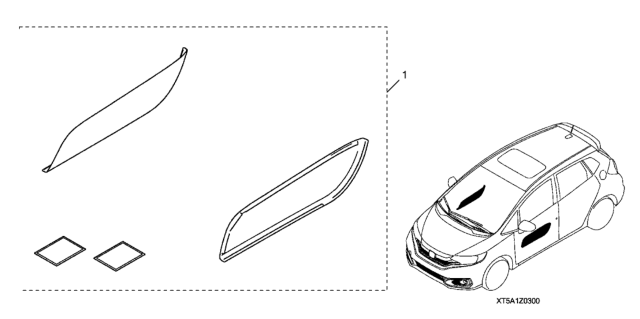 2018 Honda Fit 5 Door SPORT KA CVT Inner Door Panel Lining Protector Diagram