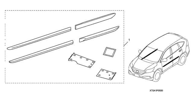 2016 Honda CR-V MOLDING *NH797M* Diagram for 08P05-T0A-1Y1