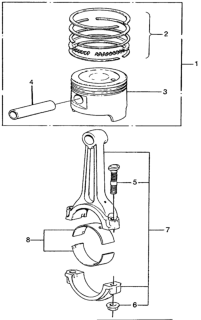 1973 Honda Civic Piston Kit (Over Size) (0.75) Diagram for 06134-634-000