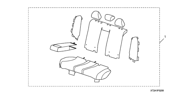 2017 Honda Accord 4 Door LX KA CVT Rear Seat Cover Diagram
