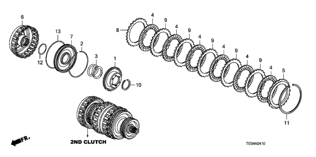 2011 Honda Accord Guide, Second Clutch Diagram for 22610-RCL-A02