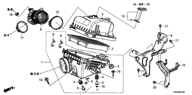 2012 Honda Civic Air Cleaner (1.8L) Diagram