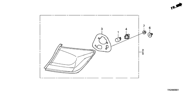 2013 Honda Civic Taillight Assy., R. Diagram for 33500-TR2-A51