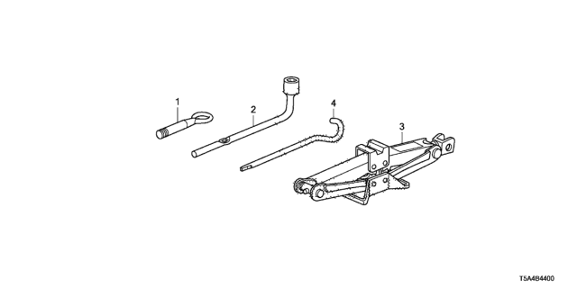 2015 Honda Fit Jack Assy., Pantograph Diagram for 89310-T5A-003