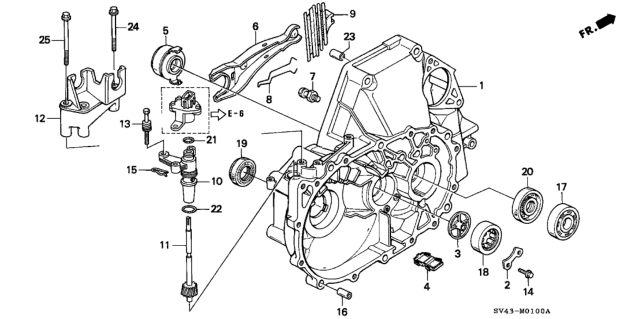 1994 Honda Accord MT Clutch Housing Diagram