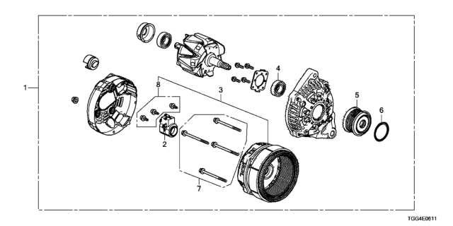 2017 Honda Civic Alternator (Denso) Diagram