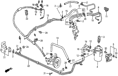 1984 Honda Prelude Tube A, Power Steering Oil Diagram for 53731-SB0-950