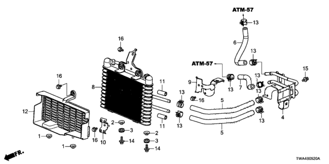 2018 Honda Accord Hybrid Hose (ATf) Diagram for 25211-6D3-A01