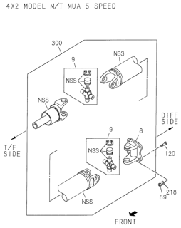 2002 Honda Passport Propeller Shaft (Rear) Diagram 1