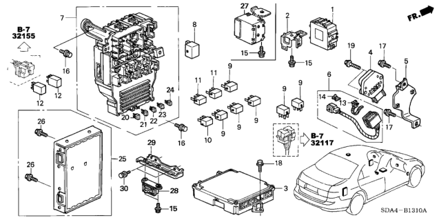 2006 Honda Accord Relay Assembly, Turn Signal And Hazard (Omron) Diagram for 38300-SDB-A03