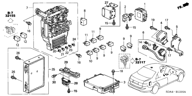 2005 Honda Accord Control Unit (Cabin) Diagram