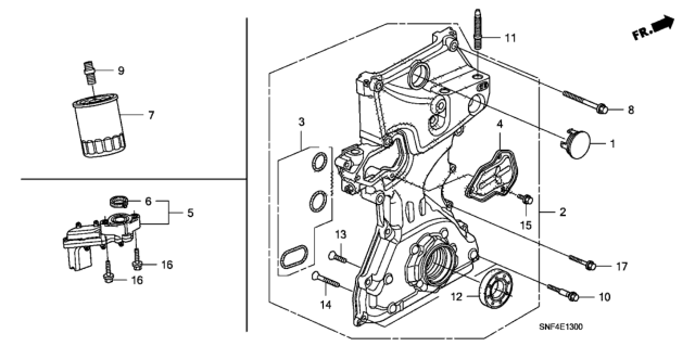2007 Honda Civic 4 Door GX KA 5AT Oil Pump Diagram