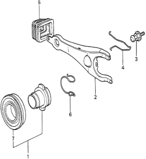 1980 Honda Prelude 5MT Clutch Release Diagram