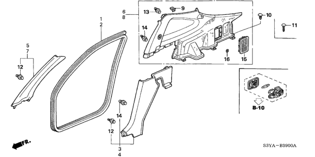 2005 Honda Insight Outlet, Air *YR233L* (TITANIUM) Diagram for 84611-SM4-000ZC