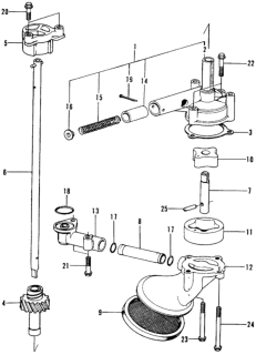 1976 Honda Civic Block, Oil Passage Diagram for 15225-634-000