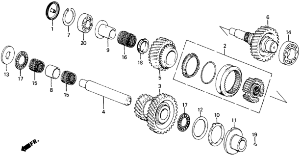 1990 Honda Civic MT Super Low Gears 4WD Diagram