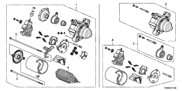 2012 Honda Civic Starter Motor (Mitsuba) (2.4L) Diagram