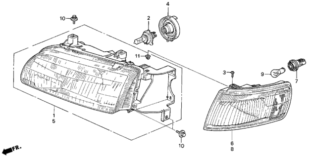 1997 Honda Odyssey Cover, Rubber Diagram for 33126-SV4-003