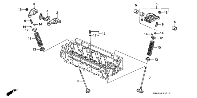 1992 Honda Civic Valve - Rocker Arm Diagram