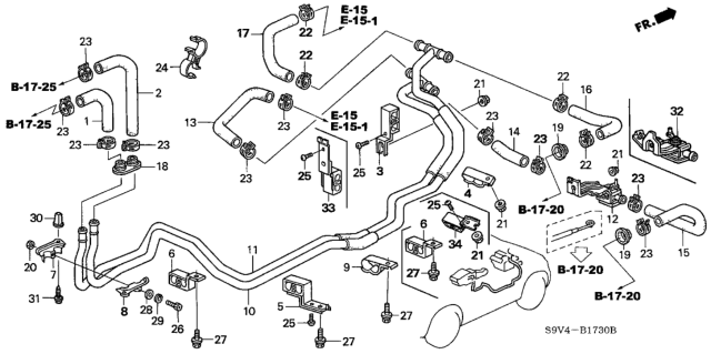 2005 Honda Pilot Valve Assembly, Water Diagram for 79710-S3V-A01