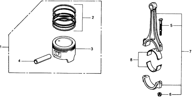 1977 Honda Civic Piston (Over Size) (0.25) Diagram for 13102-657-020