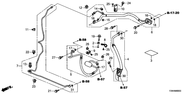 2014 Honda Accord Hybrid Cap H, Valve Diagram for 80865-SN7-003