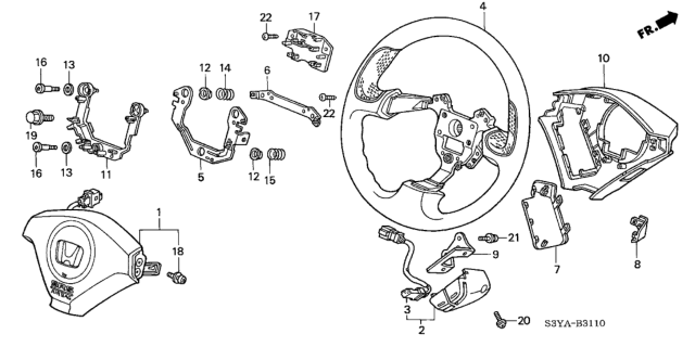 2005 Honda Insight Steering Wheel (SRS) Diagram