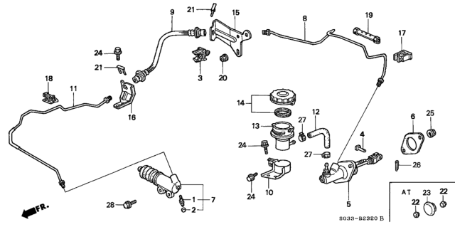 1997 Honda Civic Clutch Master Cylinder Diagram