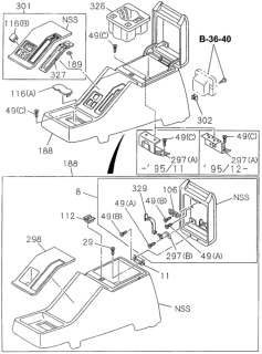 1995 Honda Passport Console, RR. Diagram for 8-97098-113-0