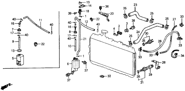 1987 Honda CRX Radiator Hose Diagram