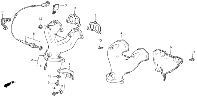 1987 Honda Civic Cover A, Exhuast Manifold Diagram for 18120-PE7-661