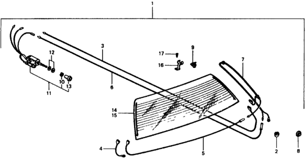 1977 Honda Civic 3 Door ** (1200) ** 4MT Rear Window Defroster Kit Diagram
