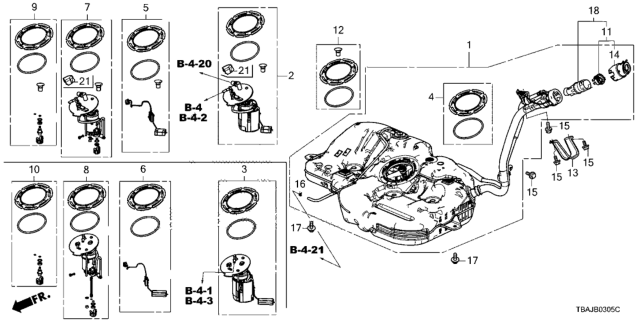 2018 Honda Civic Fuel Tank Diagram