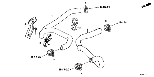 2013 Honda Civic Water Hose (2.4L) Diagram