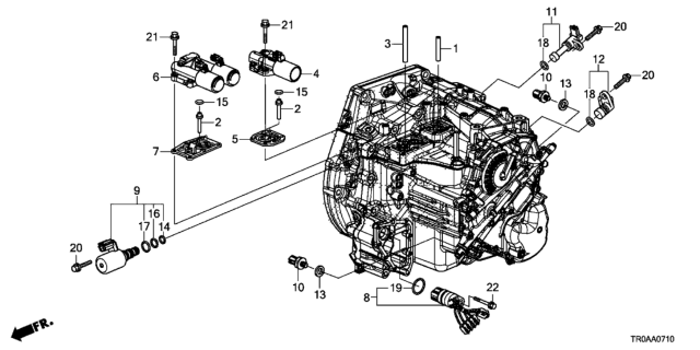 2013 Honda Civic 4 Door EX KL 5AT AT Sensor - Solenoid Diagram