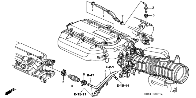 2003 Honda Odyssey Pipe, Breather Diagram for 17137-P8F-A30