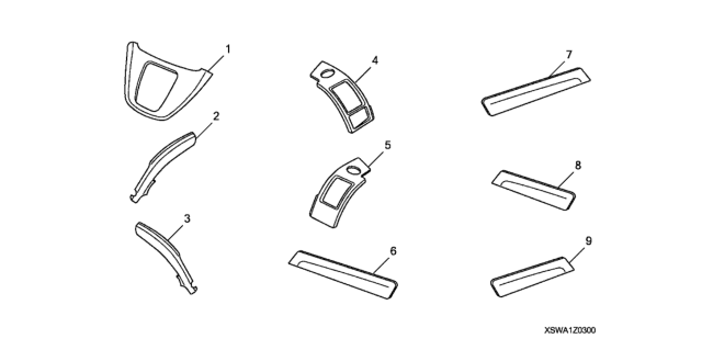 2007 Honda CR-V 5 Door LX (4WD) KA 5AT Interior Panel (Wood Look) (AT Norm Type) Diagram